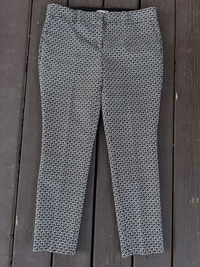 Lila Rose Black and White Patterned Dress Pants Trousers, Size 10